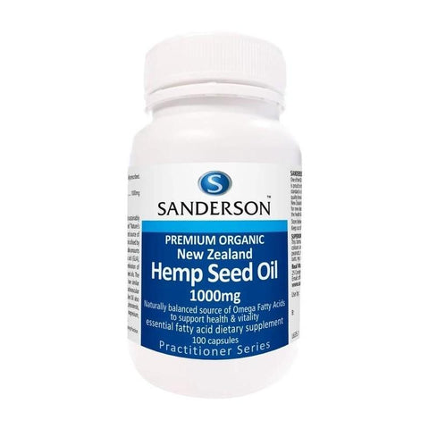 SANDERSON Premium Organic Hemp Oil 1000mg 100 Capsules