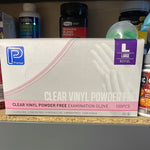 Premier clear vinyl powder free examination glove 100s Large