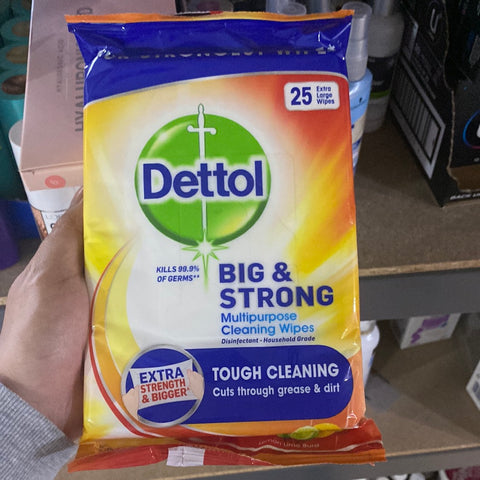 Dettol big strong wipes 25s