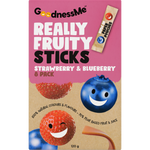 goodness me really fruity fruit sticks strawberry & blueberry 120g