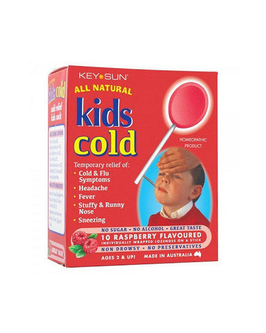 KeySun Kids Cold Lollipops Raspberry 10s