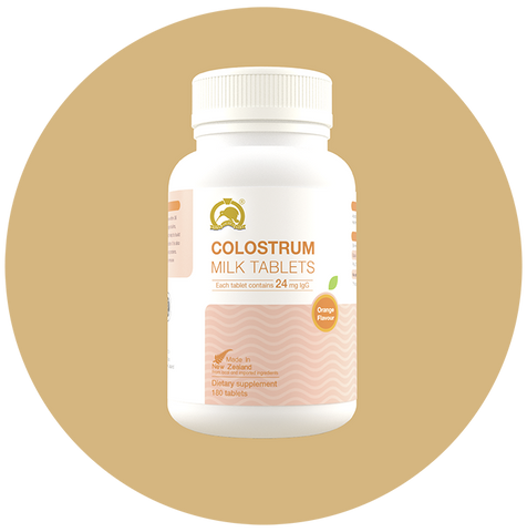 Gold Kiwi Colostrum milk tablets 24mg IgG Orange Flavour 180t